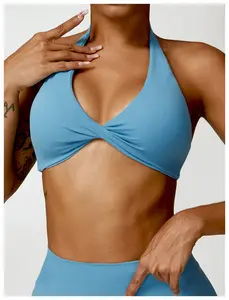 2024 New Women Fitness-BH individuelles Logo Yoga-BH Übergröße Tank Sport-Top Fitness Halter Dreieck-Becher ultradünner BH Yoga