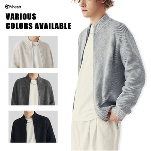 OEM <span class=keywords><strong>Homme</strong></span> <span class=keywords><strong>Cachemire</strong></span> Manches Longues Fermeture Éclair Veste Courte Tricots Logo Personnalisé Hiver <span class=keywords><strong>Col</strong></span> <span class=keywords><strong>Roulé</strong></span> Zip Up Tricoté Laine Cardigan <span class=keywords><strong>Pull</strong></span> - Product Image 2