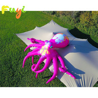 Cabine DJ gonflable sur le thème de la jungle, scène gonflable violette avec lumières LED, modèle de mascotte de scène gonflable