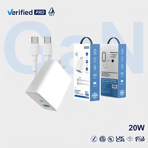 <span class=keywords><strong>Chargeur</strong></span> rapide GaN Type-C TKT 20W avec prise US, adaptateur de voyage pour ordinateur portable, appareil photo, tablette, USB-C, ensemble de chargeurs avec câble USB certifié MFI - Product Image 1
