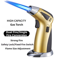 Briquet torche rechargeable HONBAN pour la cuisine à domicile et les barbecues en plein air avec flamme réglable et réservoir de gaz grande capacité