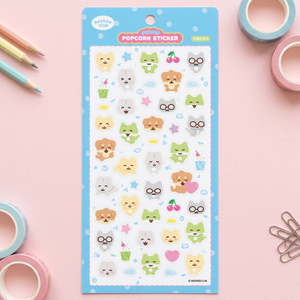 [HIHI Club] Pegatinas de Palomitas de Maíz: Hoja de Pegatinas Suaves de PVC Epoxi con Personajes Coreanos Lindos y Divertidos para Diario, Agenda, Portátil, Teléfono, Botella - Product Image 3