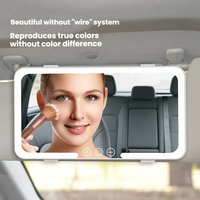 Nouvelle Arrivée Miroir de Maquillage LED Lumineux pour Pare-Soleil de Voiture Rechargeable, Miroir de Beauté pour Passager