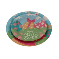 Gobelets et assiettes jetables en papier imprimé personnalisé décoratif pour fête de Pâques