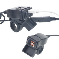 Chargeur USB double USB Type C PD Quick Charge 3.0 avec voltmètre sur interrupteur OFF Moto