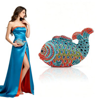 Sac de soirée en forme de poisson rouge incrusté de diamants, style européen et américain, pochette animalière ornée de diamants pour femme, un best-seller