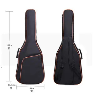 Verstelbare Schouderbanden Nylon Zachte Waterdichte Akoestische Klassieke Gigbag Nieuwe Zwarte Gewatteerde Full Size Muzikale Tas