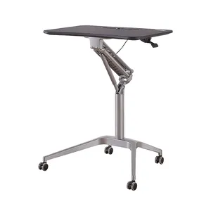 New Product Portable Special Round Large Wooden Desktop Manual Height Adjustable Desk Table