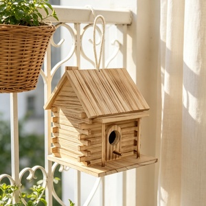 Caja de Madera Pulida para Pájaros, Caja de Madera Natural Ecológica para Colgar al Aire Libre, Refugio Decorativo para Jardín y Patio Trasero - Product Image 4