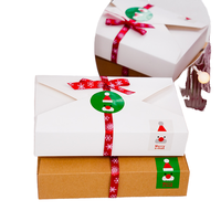 Comercio exterior Nueva caja de regalo de Navidad Embalaje de estilo de sobre de cartón con estampado 2 tipos
