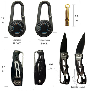 Bộ Dụng Cụ Sinh Tồn Khẩn Cấp Với Nhiều Dụng Cụ Dụng Cụ Sinh Tồn Ngoài Trời 11 Trong 1 Với La Bàn, Dao Gấp, Bút Chiến Thuật - Product Image 3