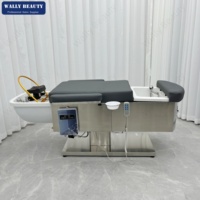 Table de massage multifonction Wallybeauty, lit de shampoing, chaise de pédicure, lit de massage électrique spa 3 en 1