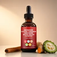 Gouttes buvables de berbérine et cannelle de Ceylan 60ml, supplément de melon amer, curcuma et chrome pour le soutien de la glycémie chez la femme, OEM