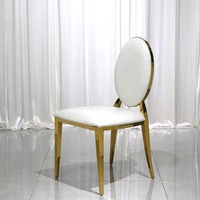 Chaises de mariage modernes de luxe à dossier rond en métal doré pour événements et fêtes – Chaises de mariage en acier inoxydable très vendues