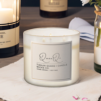 Bougie parfumée à la soja de luxe avec logo personnalisé, disponible en plusieurs tailles (6/8/10 oz) avec un coffret cadeau exquis pour la décoration de la maison