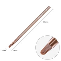 Brosse professionnelle de revêtement d'ongle de poignée de résine brune d'OEM et brosse d'art avec des cheveux en nylon de PA pour des BW11-8 de beauté d'ongle