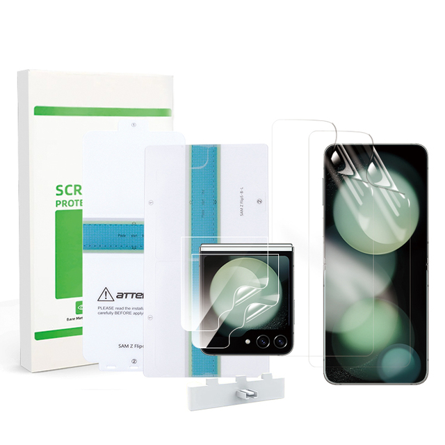 Easy to Install Soft TPU Grade AAA Screen Protector for Z Flip 6/5/4/3 with 2 Pcs Set and 3D Radian