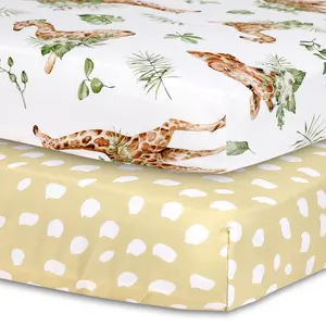 Hoja de colchón de cuna de punto ultrasuave, segura y cómoda, duradera, elegante sábana de cuna, bolsillo extra profundo de 28 ''x 52'' x 9''