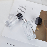 Botella de Perfume de Vidrio con Atomizador de Aluminio, 20ml 30ml 50ml 100ml, Recargable, a Prueba de Fugas, con Logotipo Personalizable