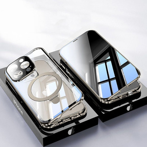 <span class=keywords><strong>Coque</strong></span> Magnétique de Luxe en Métal 360 Degrés Entièrement Englobante avec Verre HD et Alliage d'Aluminium Premium pour iPhones 14-17 <span class=keywords><strong>Pro</strong></span> - Product Image 2