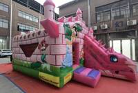 Château Gonflable Princesse Rose Combo Aire de Jeux Gonflable Maison de Rebond Sauterelle Certifiée CE Légère