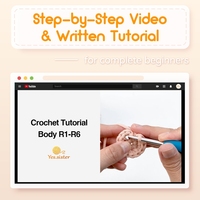 Petit kit de crochet pour débutants en peluche douce Cupcake Toy Cake Kit de crochet avec vidéos pour débutants