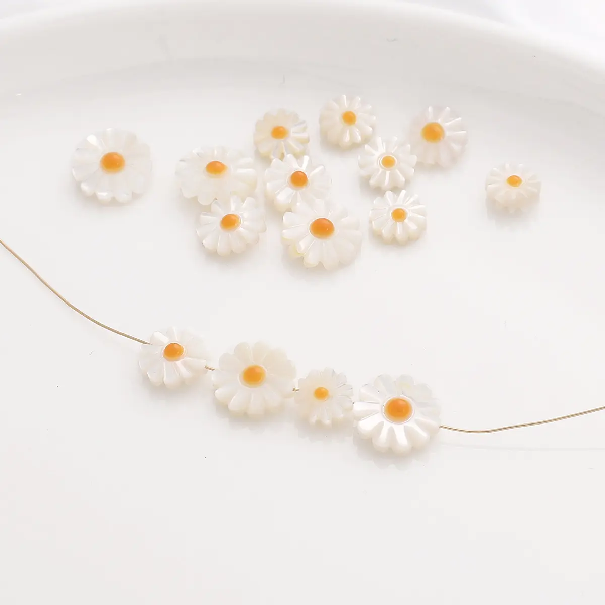 JC factory wholesale natural shell daisy loose beads beads jewellery accessories shell flower beads