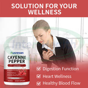 Ausreson Private Label Cayenne Peper Extract Capsules Hartgezondheidssupplement Halal Biologische Cayenne Peper Capsules - Product Image 2