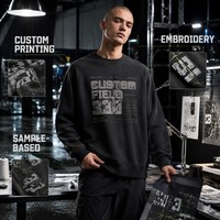 Sudadera Unisex de Cuello Redondo 330GSM, Corte Otoñal, Bordado Personalizado, Impresión Serigrafiada, OEM, ODM, MOQ Bajo, Etiqueta de Marca, Festival de Música, Equipo