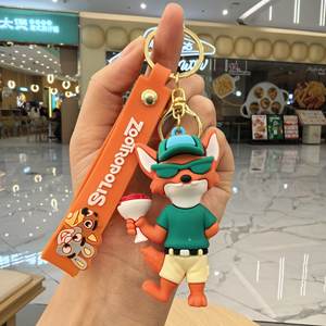 Nouvel ensemble de porte-clés en silicone Zootopia 2026 – Judy Hopps, Nick Wilde, Flash Clawhauser – pour sac et clé de voiture - Product Image 6