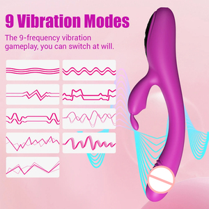 LCD-Display Starker Motor 9 Frequenzen Sexspielzeug Weibliche Masturbation Klitoris-Stimulation G-Punkt USB-Ladegerät Rabbit Vibrator - Product Image 2