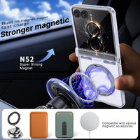 Étui de luxe magnétique pliable pour Samsung Galaxy Z Flip 8 avec support rotatif en métal, protection de la charnière et du mécanisme à ressort
