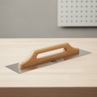 Truelle à plâtre AUSONIA avec lame en acier inoxydable de 48x12 cm, manche en bois, fabrication italienne