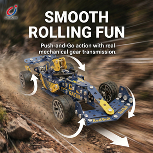 Chengji <span class=keywords><strong>F1</strong></span> voiture de course blocs de construction jouet vis haute qualité enfants tige cadeaux éducatifs bleu bricolage assemblage modèle métal voiture Kit - Product Image 2