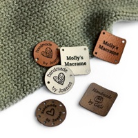 Étiquettes personnalisées en cuir avec logo pour articles pour bébés, étiquettes pour bonnets au crochet, étiquettes pour chapeaux tricotés à la main, étiquettes en similicuir PU