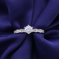 Bague en Moissanite à Six Griffes, Plaqué Or 18K sur Argent 925, Pavé Scintillant, Cadeau d'Anniversaire pour Femme
