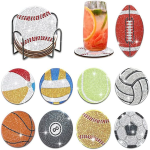 2025 nouveau Style bricolage diamant Arts Mini taille sous-verres en plastique pour les filles <span class=keywords><strong>sport</strong></span>-football Rugby balle jeu <span class=keywords><strong>sport</strong></span> diamant peinture - Product Image 3