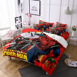 Bộ chăn ga gối đệm có thể tùy chỉnh kích thước, mềm mại, thân thiện với da, vỏ gối 100% polyester, họa tiết Người Nhện, bộ chăn ga cho trẻ em - Product Image 2