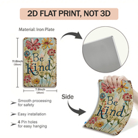 Juego de Letreros Metálicos con Diseño Floral Inspirador, Decoración Rústica de Pared para Casa de Campo
