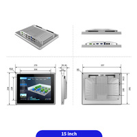 Monitor lcd sin ventilador, pantalla táctil de pc industrial todo en uno, 10,4, 12,1, 15 pulgadas, 3556U, 3558U, i3, i5, rs232