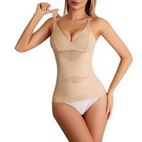 Gilet sculptant pour femme grande taille en nylon antibactérien, sans couture, à maintien moyen, avec six rangées de boucles, pour amincissement du ventre, modèle transfrontalier