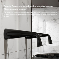 Robinet de lavabo mural en laiton au design minimaliste moderne, à poignée unique, céramique, eau chaude/froide, installation encastrée pour salles de bain