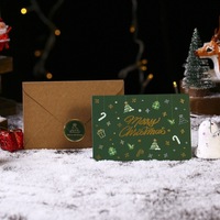 Cartes de vœux de Noël personnalisées avec texte, en carton et papier couché, imprimées offset, stock disponible, commande en gros, motifs festifs