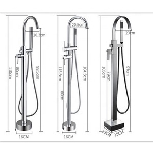 Hôtel de luxe Maison Chrome Montée Au Sol Bain Douche Mitigeur Salle De Bain <span class=keywords><strong>Robinet</strong></span> de <span class=keywords><strong>Baignoire</strong></span> Autoportant - Product Image 6