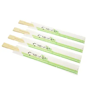 Bulk Chinese Custom Logo 23Cm Long Tensoge Bamboo Chopstick With Individual Wrapped Package