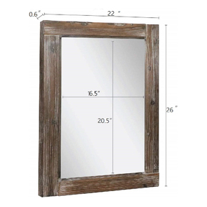 Mộc Mạc Farmhouse Đau Khổ Trang Trí Gỗ Dài Treo Tường Gương - Product Image 5