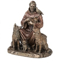 Statuette en résine de Saint François assis, sculpture animale, décoration d'intérieur
