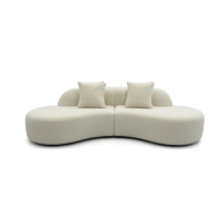 Canapé en tissu incurvé moderne sur mesure pour hôtel, villa, appartement, salon, fabricant de meubles OEM ODM, vente en gros Foshan