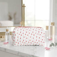 Pochette de rangement cosmétique en coton matelassée à motif lettres, portable, mini, personnalisée, avec fermeture éclair, pour sac de voyage - Collection Royal Fair