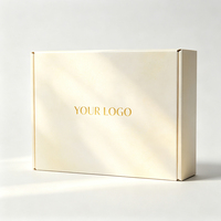 Papier ondulé blanc cassé mat avec logo personnalisé en estampe à chaud dorée pour boîte ondulée imprimée sur mesure